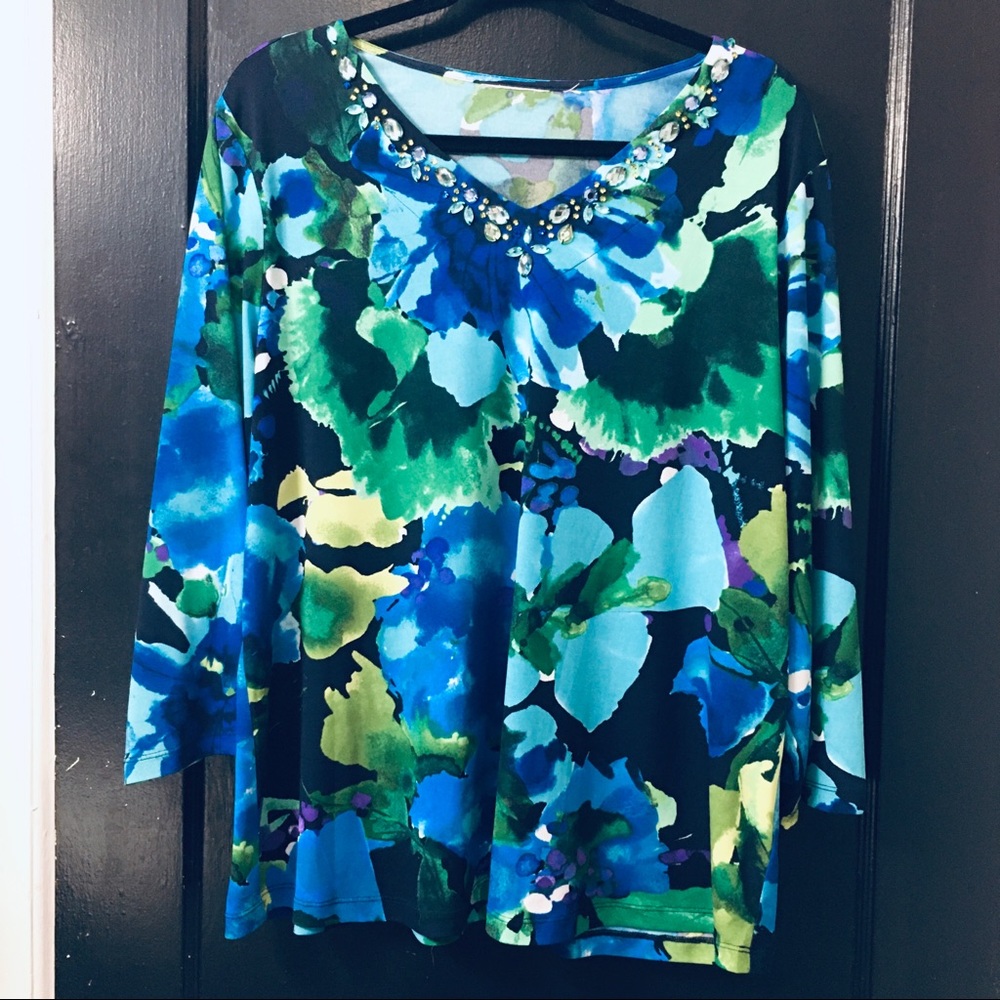 5/$20! Colorful Jeweled Top